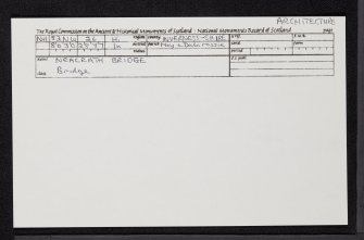 Tomatin, Neacrath Bridge, NH82NW 26, Ordnance Survey index card, Recto