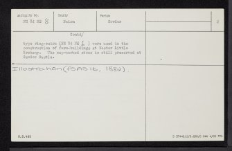 Little Urchany, NH84NE 8, Ordnance Survey index card, page number 2, Verso