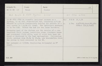 Clunas, NH84NE 15, Ordnance Survey index card, Recto