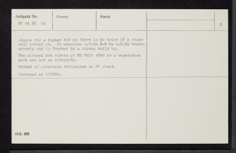 Clunas, NH84NE 16, Ordnance Survey index card, page number 2, Verso