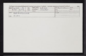 Auchindoune, NH84NW 9, Ordnance Survey index card, Recto
