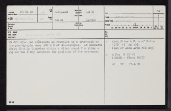 Dallaschyle, NH84NW 19, Ordnance Survey index card, page number 1, Recto