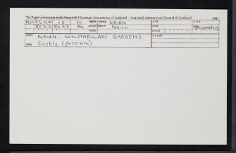 Nairn, Constabulary Gardens, NH85NE 10, Ordnance Survey index card, Recto