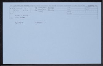 Geddes House, NH85SE 21, Ordnance Survey index card, Recto