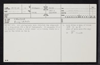 Cawdor, NH85SW 16, Ordnance Survey index card, page number 1, Recto