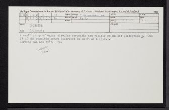 Lochside, NH85SW 25, Ordnance Survey index card, Recto