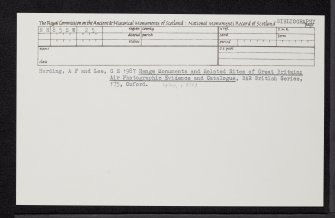 Lochside, NH85SW 25, Ordnance Survey index card, Recto