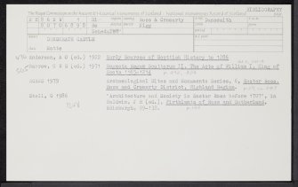 Dunskeath Castle, NH86NW 1, Ordnance Survey index card, Recto