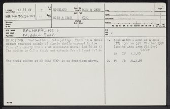 Balnapaling, NH86NW 7, Ordnance Survey index card, page number 1, Recto