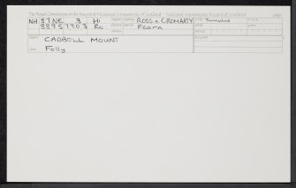 Cadboll Mount, NH87NE 3, Ordnance Survey index card, Recto