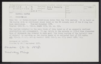Cadboll Castle, NH87NE 4, Ordnance Survey index card, Recto