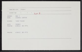 Cadboll Castle, NH87NE 4, Ordnance Survey index card, Recto