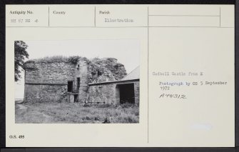 Cadboll Castle, NH87NE 4, Ordnance Survey index card, Recto
