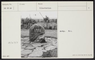 Dornoch, Little Town, Witch Stone, NH88NW 1, Ordnance Survey index card, page number 1, Recto