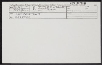 Skinnertown, General, NH88SE 7, Ordnance Survey index card, Recto