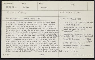 Dornoch, Earl's Cross, NH89SW 2, Ordnance Survey index card, page number 1, Recto