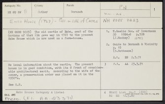 Embo House, NH89SW 11, Ordnance Survey index card, page number 1, Recto