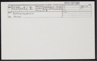 Rothiemurchus, Croft House, NH90NW 2, Ordnance Survey index card, Recto