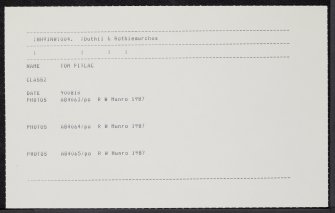 Tom Pitlac, NH91NW 4, Ordnance Survey index card, Recto