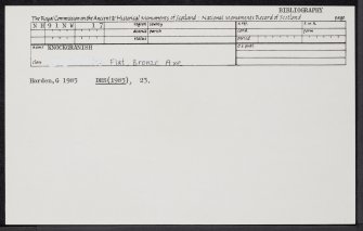 Knockgranish, NH91NW 17, Ordnance Survey index card, Recto