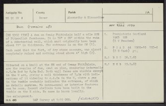 Creag Phitiulais, NH91SW 1, Ordnance Survey index card, Recto