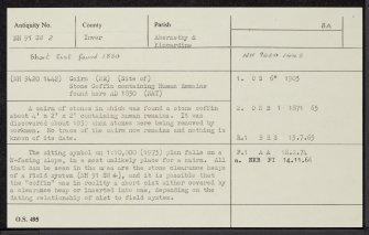 Milton, NH91SW 2, Ordnance Survey index card, Recto