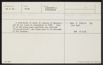 Coulnakyle, NH92SE 2, Ordnance Survey index card, Recto