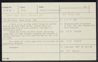 Tullochgorm, NH92SE 3, Ordnance Survey index card, Recto