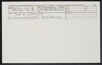 Tom A' Chrochair, NH92SE 4, Ordnance Survey index card, Recto