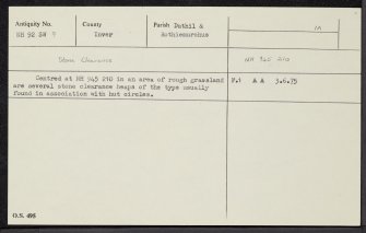 Lynchurn Burn, Deishar, NH92SW 9, Ordnance Survey index card, Recto