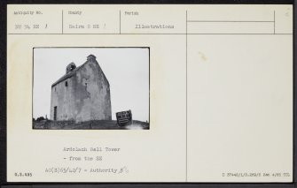Ardclach Bell Tower, NH94NE 1, Ordnance Survey index card, Recto