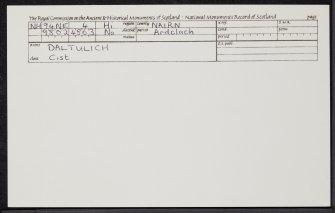 Daltulich, NH94NE 4, Ordnance Survey index card, Recto