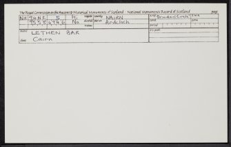 Lethen Bar, NH94NE 5, Ordnance Survey index card, Recto