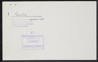 Shian Hillock, NH94NW 1, Ordnance Survey index card, Verso