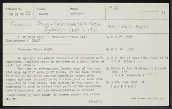 Glenferness House, Princess Stone, NH94SW 10, Ordnance Survey index card, page number 1, Recto