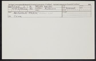 Muckle Burn, NH95NE 2, Ordnance Survey index card, Recto