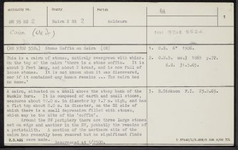 Muckle Burn, NH95NE 2, Ordnance Survey index card, page number 1, Recto