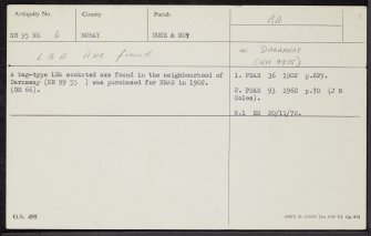 Darnaway, NH95NE 6, Ordnance Survey index card, Recto