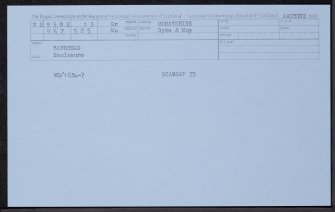 Bankhead, NH95NE 13, Ordnance Survey index card, Recto