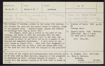 Lochloy, NH95NW 10, Ordnance Survey index card, page number 1, Recto