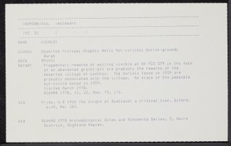 Lochloy, NH95NW 10, Ordnance Survey index card, Recto