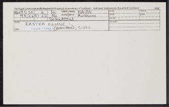 Easter Clune 1, NH95SE 4, Ordnance Survey index card, Recto