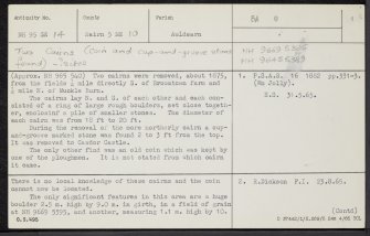 Broomton, NH95SE 14, Ordnance Survey index card, page number 1, Recto