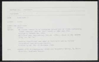 Kinsteary, NH95SW 2, Ordnance Survey index card, Recto