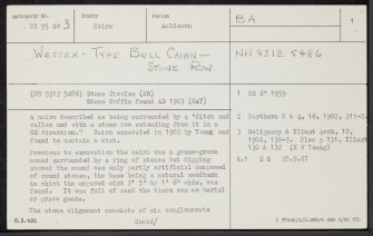 Auldearn, NH95SW 3, Ordnance Survey index card, page number 1, Recto