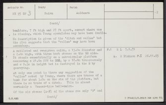 Auldearn, NH95SW 3, Ordnance Survey index card, page number 2, Verso