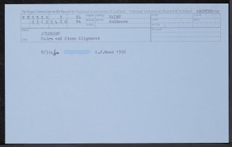 Auldearn, NH95SW 3, Ordnance Survey index card, Recto