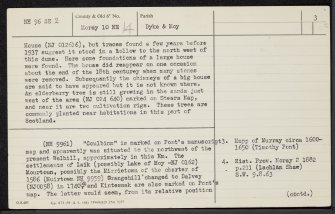 Culbin House, NH96SE 2, Ordnance Survey index card, page number 3, Recto