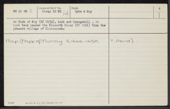 Culbin House, NH96SE 2, Ordnance Survey index card, page number 4, Verso