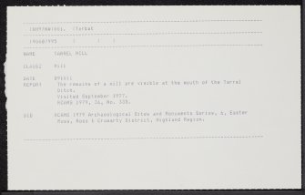 Tarrel Mill, NH97NW 1, Ordnance Survey index card, Recto